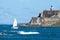 Sailboat in front of El Morro Castle