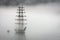 A sailboat in the Geiranger fjords in Norway