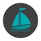 Sailboat glyph color icon