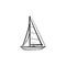 Sailboat hand drawn outline doodle icon.