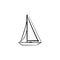 Sailboat hand drawn outline doodle icon.