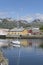 Sailboat in harbor waters, Kabelvag, Norway