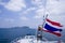 A sailboat heads to islands, Trang, Thailand