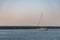 Sailboat at the Heraklion Breakwater at Sunset