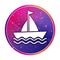 Sailboat icon creative trendy colorful round button illustration