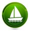 Sailboat icon glassy green round button illustration