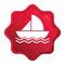 Sailboat icon misty rose red starburst sticker button