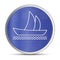 Sailboat icon prime blue round button vector illustration design silver frame push button