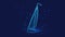 Sailboat. Illustration of a ship made of polygons and points.Dream concept or Concept of business trip, travel or tourism. Low