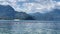 Sailboat on lake como on a quiet summer day