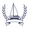 Sailboat maritime frame icon