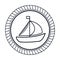 Sailboat maritime frame icon