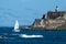 Sailboat and old San Juan Morro castle