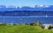 Sailboat Olympic Mountains Bracketts Landing South Beach Park Edmonds Washington