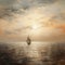 Sailboat Painting In Tonalist Style: A Captivating Ocean Scene