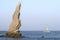 Sailboat passes Neptune\'s Finger