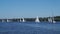 Sailboat regatta on the Vistula River