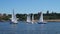 Sailboat regatta on the Vistula River