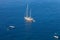 Sailboat resting in bay of Scilla, Calabria, Italy