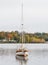 Sailboat Rests in Calm Maine Waters