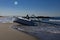 Sailboat Round Aground at Venice Beach, California