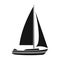 Sailboat for sailing.Boat to compete in sailing.Ship and water transport single icon in black style vector symbol stock