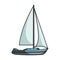 Sailboat for sailing.Boat to compete in sailing.Ship and water transport single icon in cartoon style vector symbol