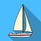 Sailboat for sailing.Boat to compete in sailing.Ship and water transport single icon in flat style vector symbol stock