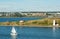 Sailboat sailing into Halifax Harbour