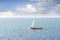 Sailboat sailing in ocean