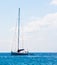 Sailboat sailing sail blue Mediterranean sea ocean horizon