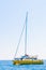 Sailboat sailing sail blue Mediterranean sea ocean horizon