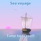 Sailboat sailing in the sea, waves on the water, sails raised, s