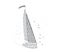 Sailboat. Sailing Yacht from Polygonals and points. Concept of dream trip, travel or tourism, logistic, shipping. Black and white
