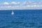 Sailboat sails near Sweden on the Baltic Sea