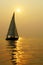 Sailboat in the setting sun