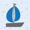 Sailboat ship nautical marine icon. Vector graphic
