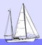 Sailboat sketch illustration