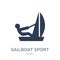 Sailboat sport icon. Trendy flat vector Sailboat sport icon on w