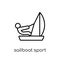 Sailboat sport icon. Trendy modern flat linear vector Sailboat s