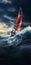 Sailboat in a Stormy Ocean: An Impressive and Dynamic Poster for