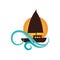 Sailboat summer isolated icon