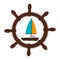 Sailboat summer isolated icon
