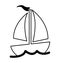 Sailboat summer isolated icon