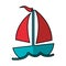 Sailboat summer isolated icon