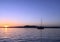 Sailboat at Sunset at Sidney Spit, off the coast of Vancouver Island, BC