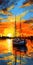 Sailboat At Sunset: Urban Impressionism In Digital Art