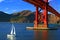 Sailboat under Golden Gate bridge