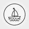 Sailboat. Universal Icon. Vector. Editable Thin line