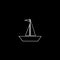 Sailboat vector line icon on black background. Simple element illustration silhouette. sailboat outline icon from transport